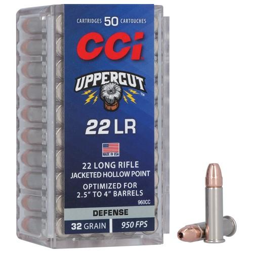 CCI Uppercut Rimfire Ammunition .22 LR 32gr HP 950 fps 50/ct 3 CCI Uppercut Rimfire Ammunition .22 LR 32gr HP 950 fps 50/ct