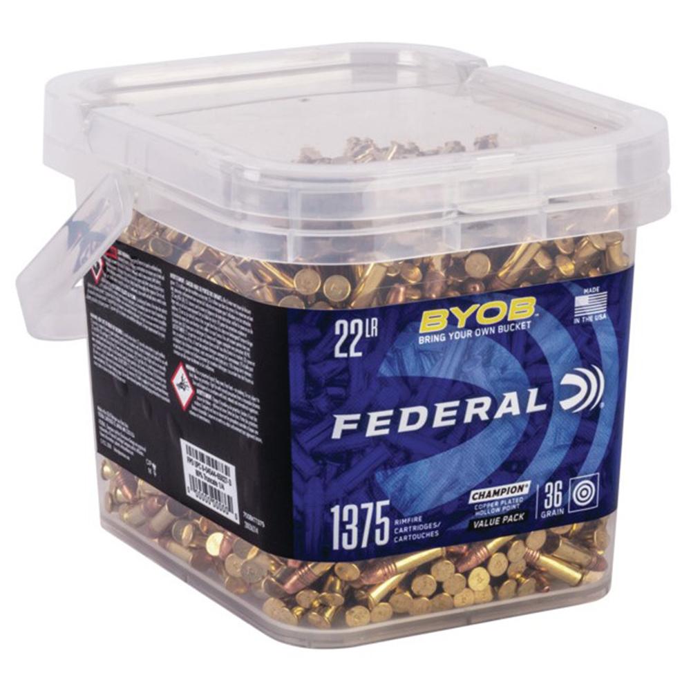 Federal Champion BYOB Rimfire Ammunition 22 LR 36 gr. CPHP 1260 fps 1375/ct 3 Federal Champion BYOB Rimfire Ammunition 22 LR 36 gr. CPHP 1260 fps 1375/ct