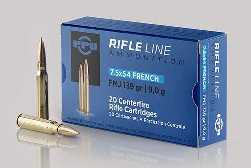 PPU Rifle Ammunition 7.5x54mm French 139 gr FMJ 2600 fps - 20/ct 3 PPU Rifle Ammunition 7.5x54mm French 139 gr FMJ 2600 fps - 20/ct