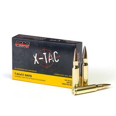 PMC X-Tac Rifle Ammunition 7.62X51 NATO 147gr FMJ-BT 2800 fps 20/ct 3 PMC X-Tac Rifle Ammunition 7.62X51 NATO 147gr FMJ-BT 2800 fps 20/ct