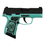 Sig Sauer "Sugar Skull Robin's Egg Blue Glitter" P365 Optic Ready Handgun 9mm Luger 10rd Magazines(2) 3.1" Barrel X-RAY 3 Sights Manual Safety 1 https3A2F2Fmedia.chattanoogashooting.com2Fimages2Fproduct2FXI681235SKTFG2FXI681235SKTFG 1
