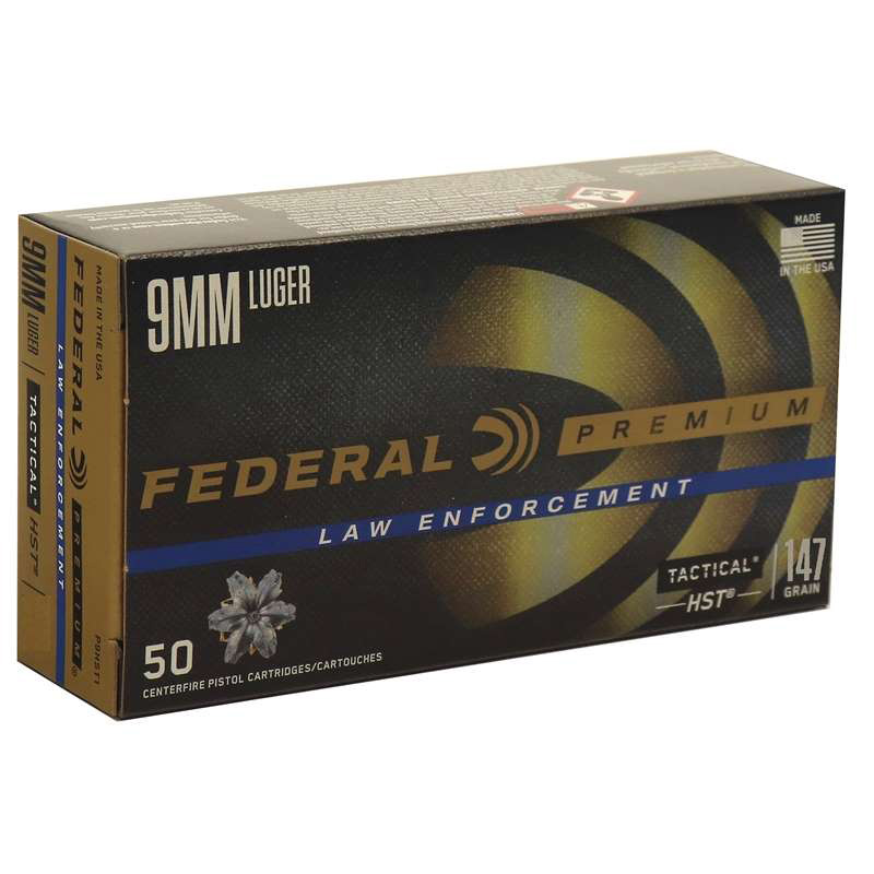 FEDERAL PREM 9MM 147GR HST JHP 50RD BX 1000RD CASE 3 FEDERAL PREM 9MM 147GR HST JHP 50RD BX 1000RD CASE